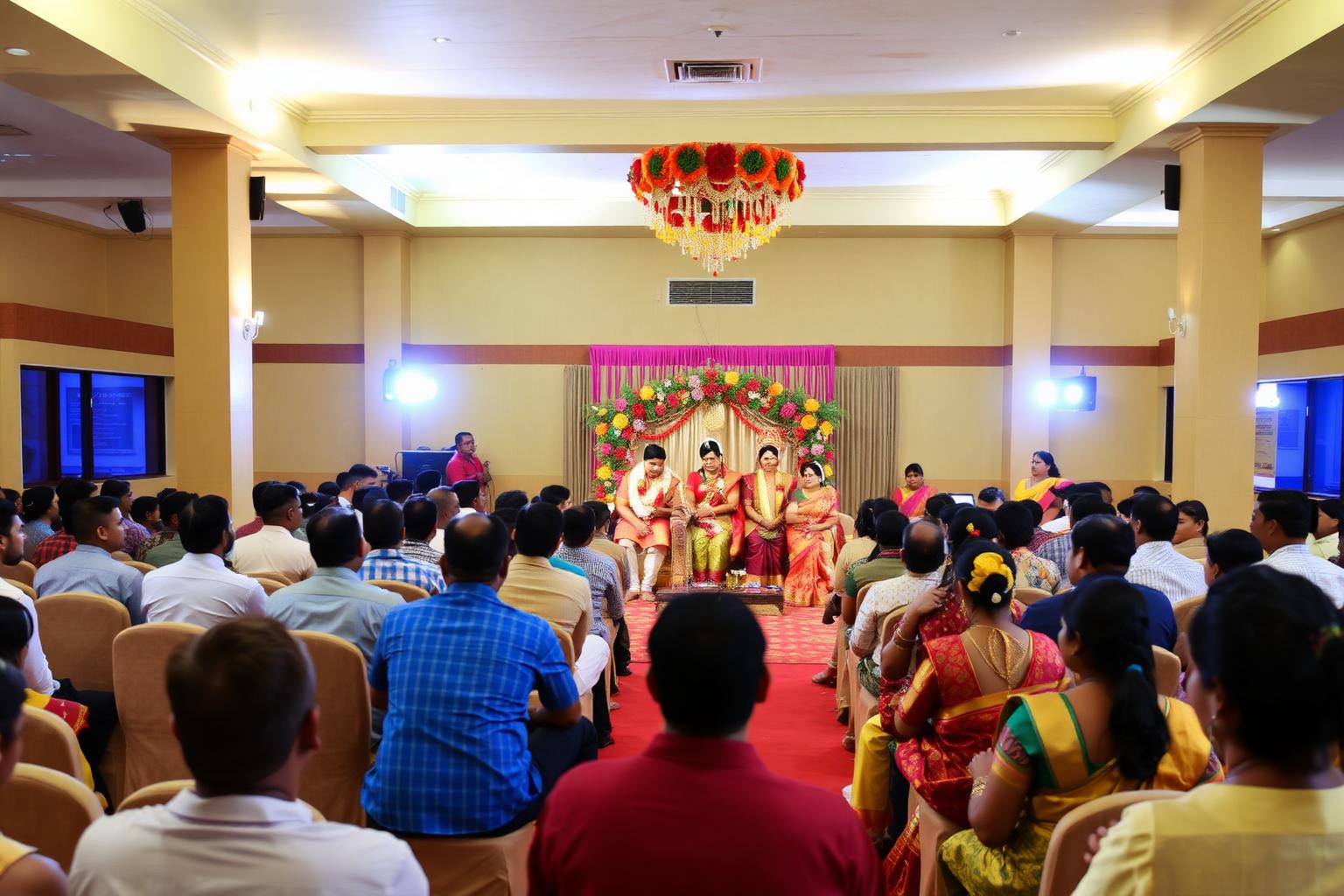 Guests seated during a wedding ceremony