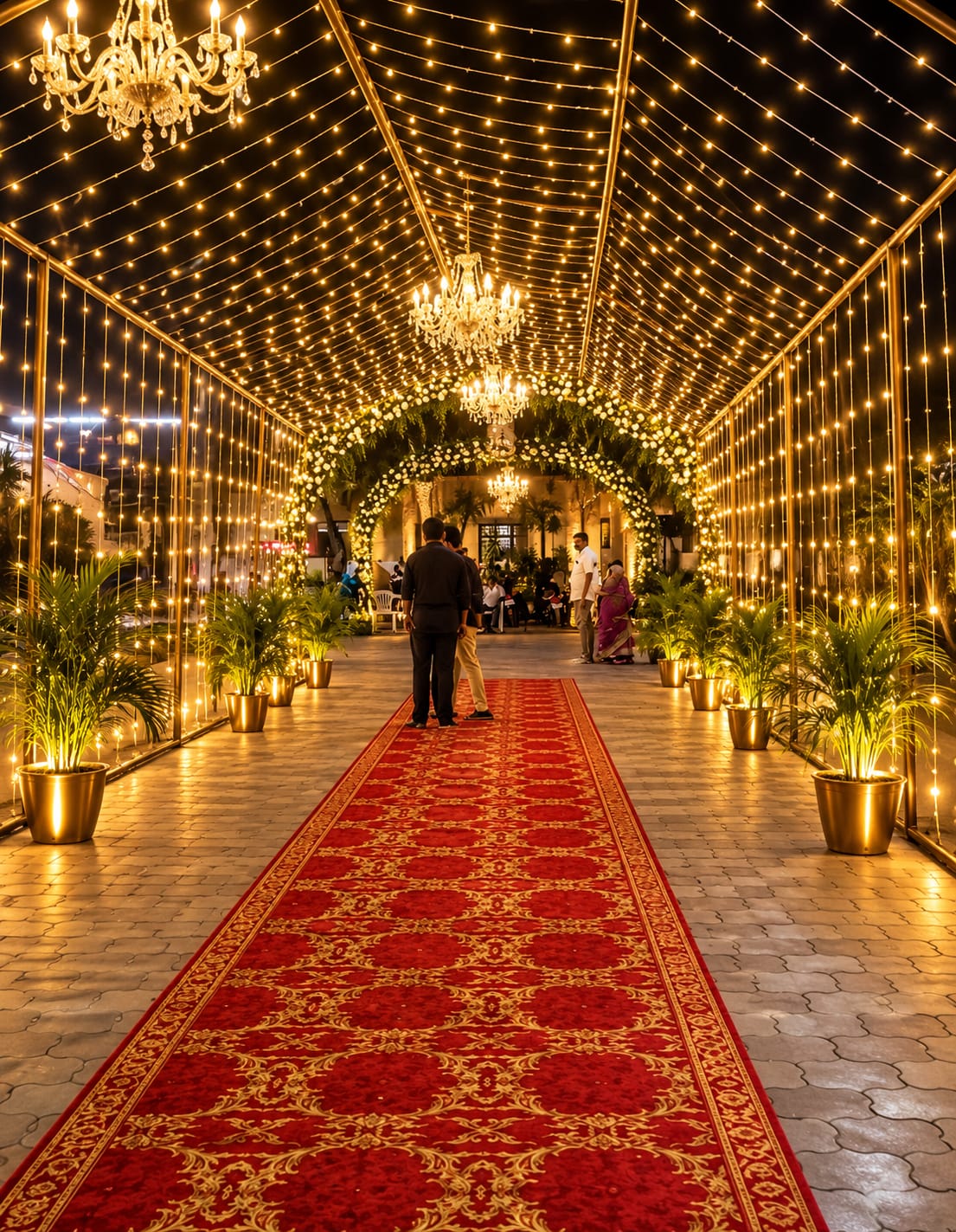 Decorated front gate entrance of the marriage hall