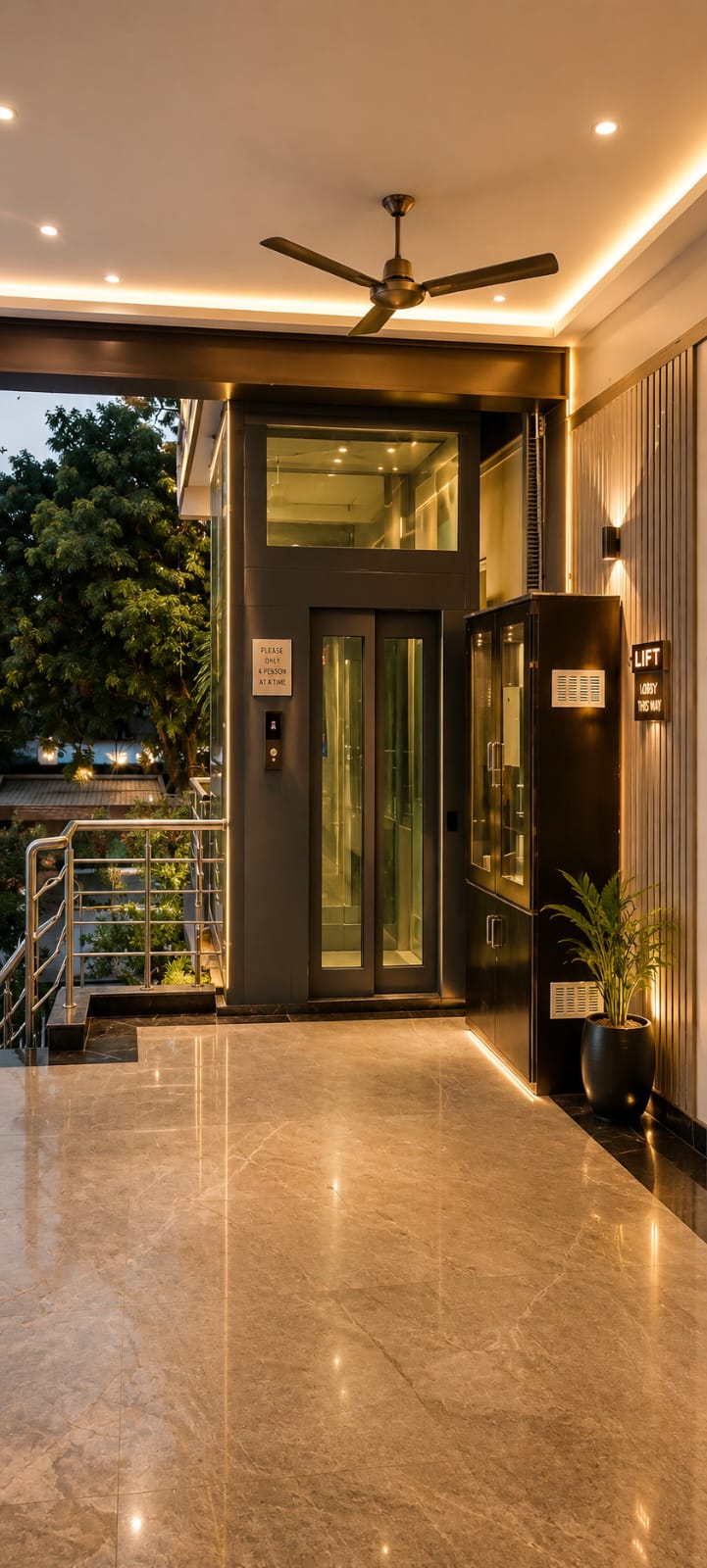Lift and lobby area of the venue