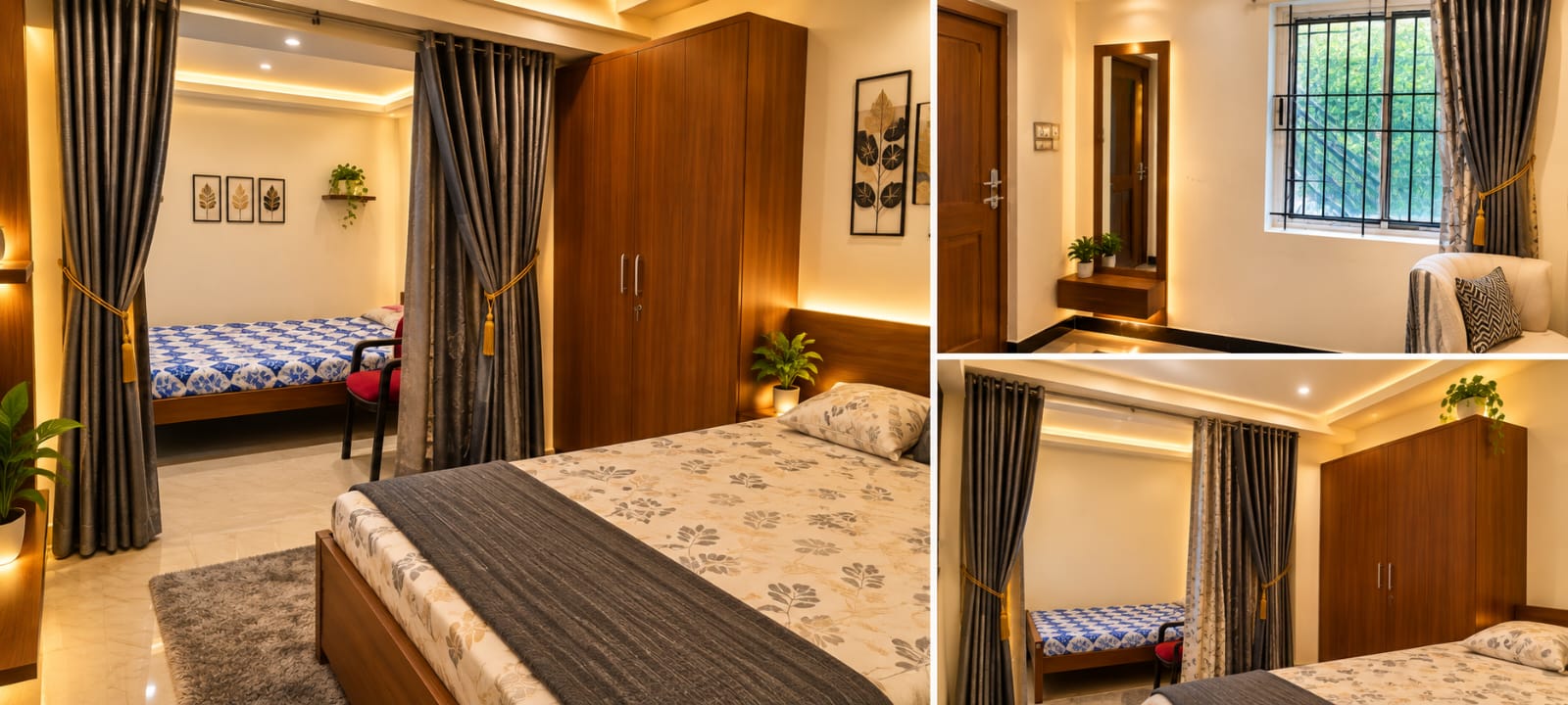 Separate bridal and groom room facilities