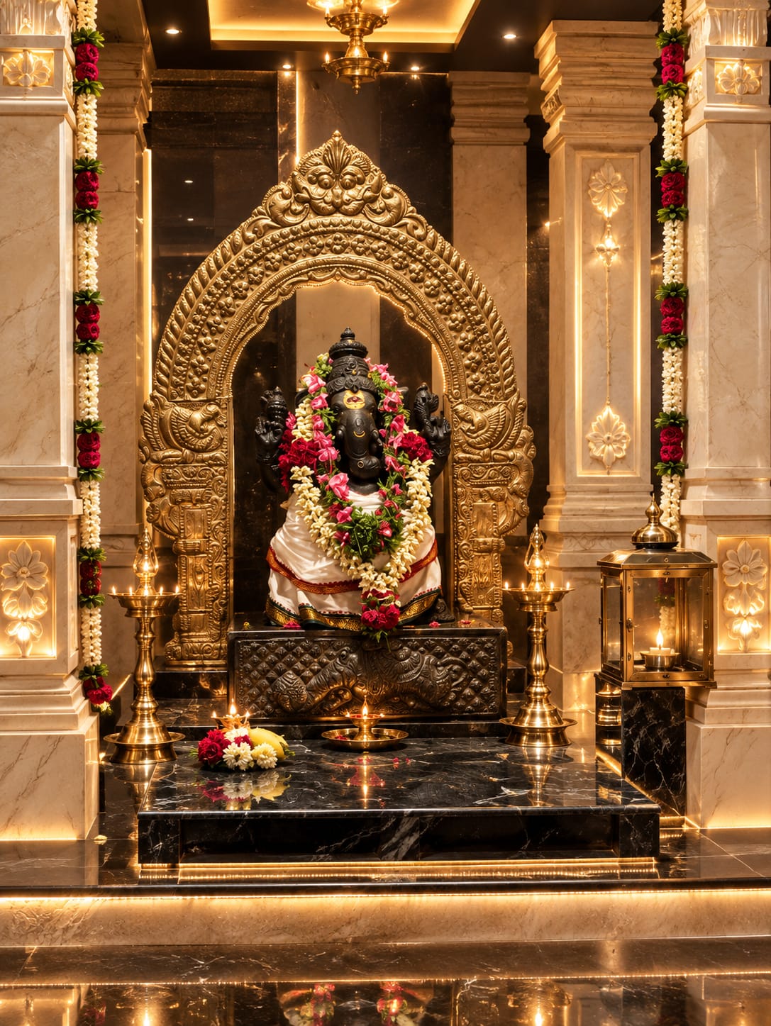 Temple and pooja area at the venue